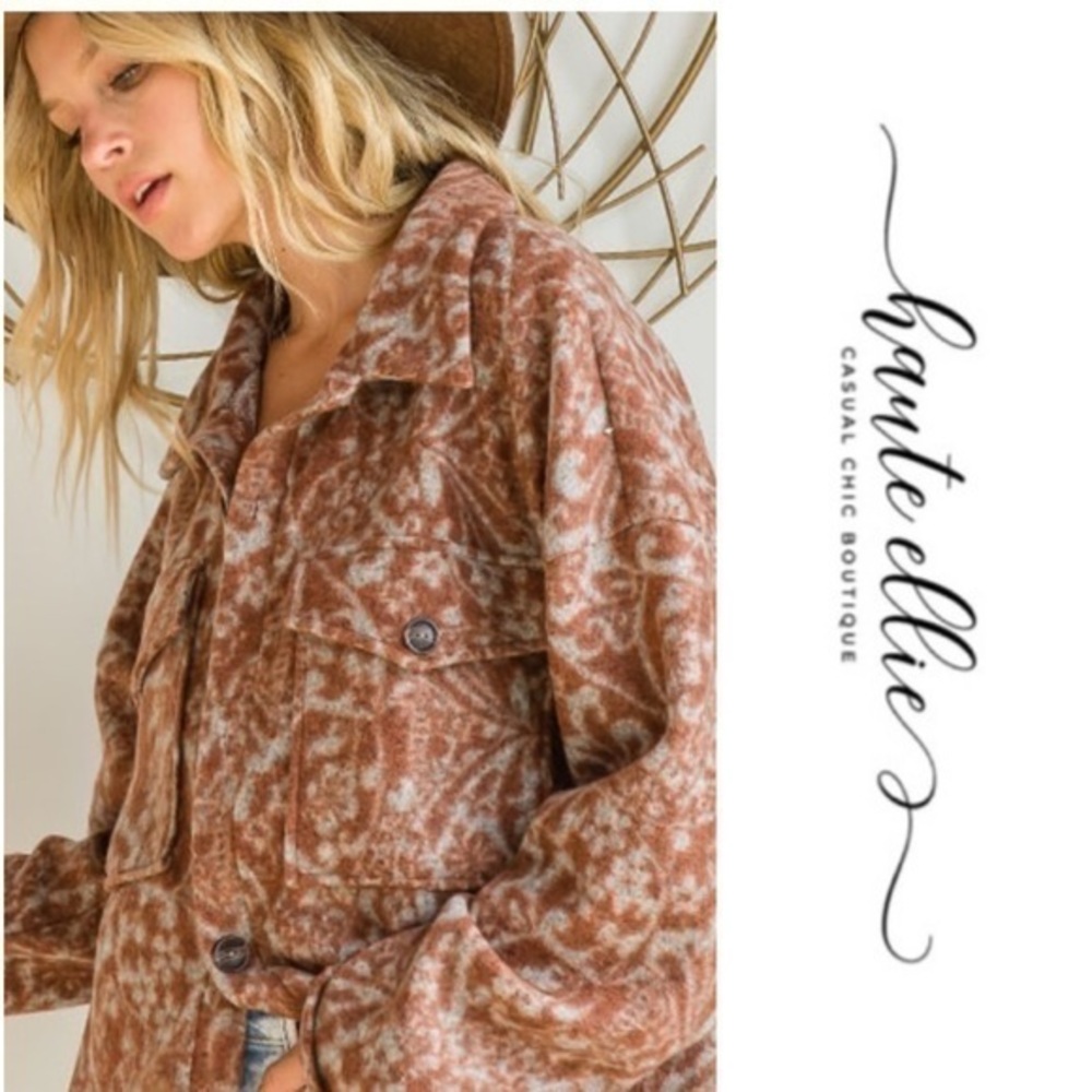Rust Shenandoah-Paisley Printed Rusted Shirt Jacket (Shacket) - Picture 2 of 2